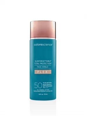 Protector solar mineral con color Sunforgettable Total Protection Face Shield Flex SPF 50 de Colorescience